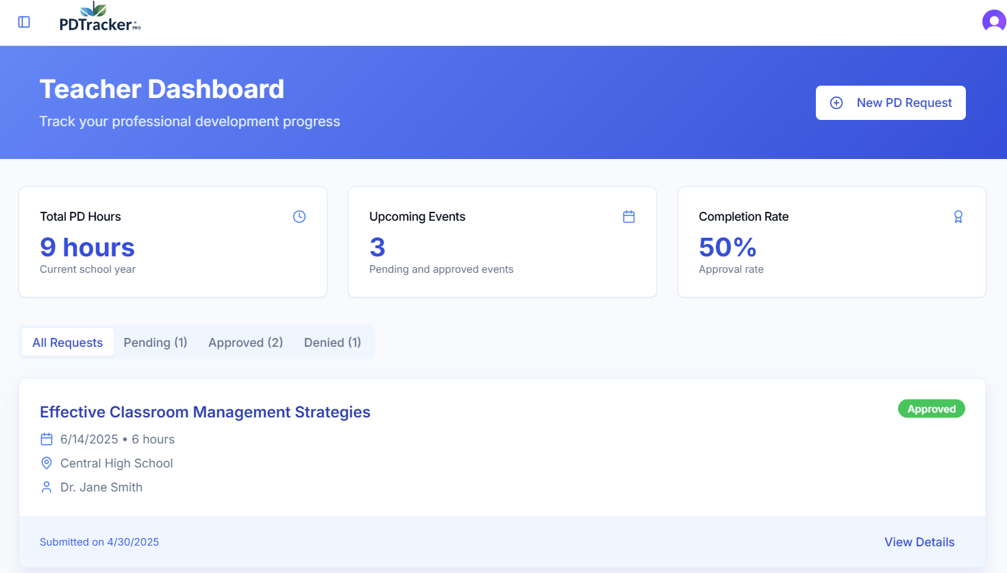 PDTracker Pro Dashboard